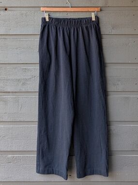 BRYN WALKER 100% Cotton Black Straight Leg Relaxed Fit Elastic Waist Pants Small